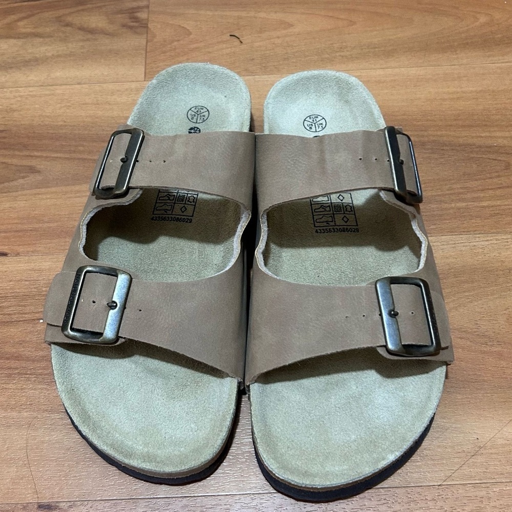 Natural Walk‎ Tan Double Strap Sandals